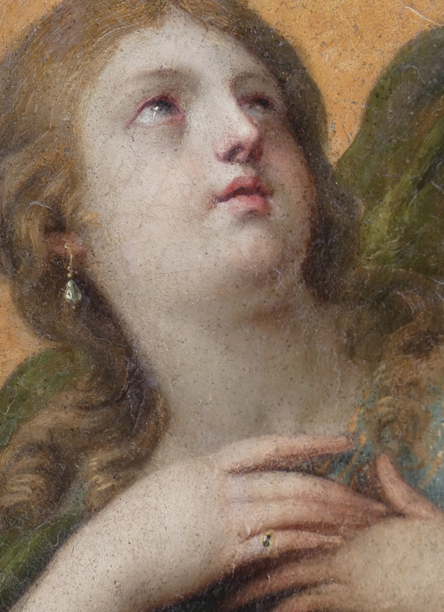 TRÈS GRANDE TOILE XVIIe - SCÈNE D'ALLÉGORIE AVEC L'ESPRIT SAINT - ÉCOLE ITALIENNE ou FRANÇAISE-photo-2