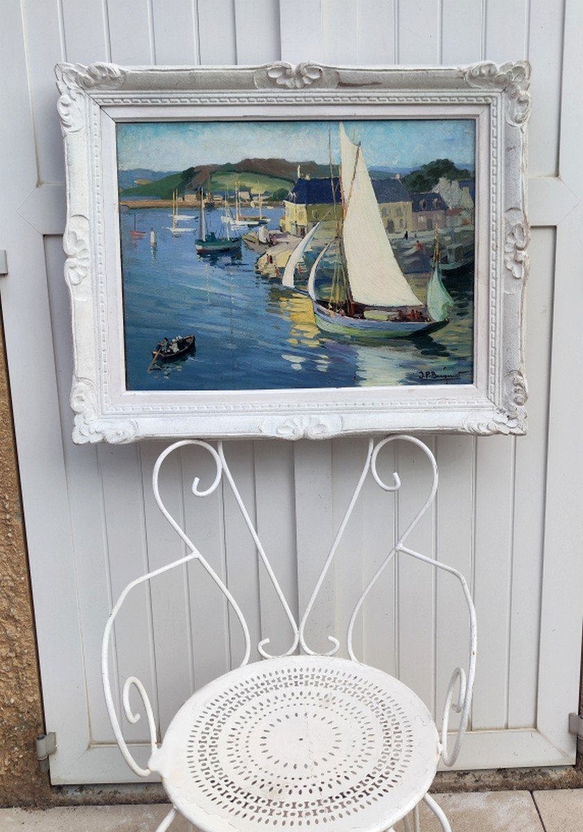 Large Impressionist Painting, 1920—brittany—finistère—concarneau, Le Passage Lanriec... Signed?-photo-3