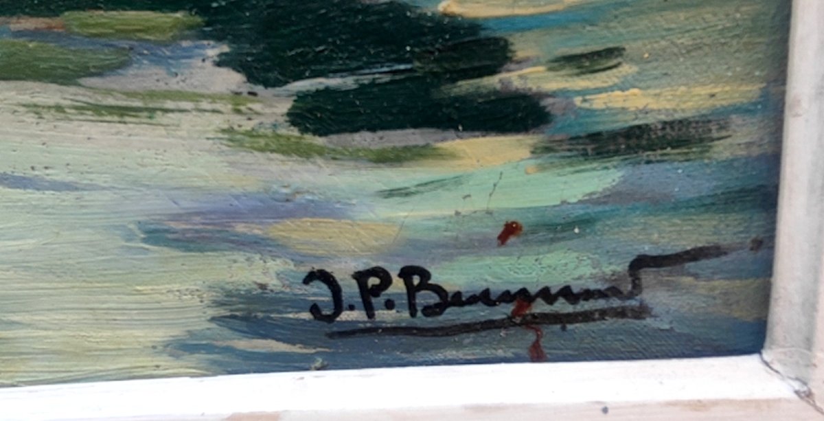 Large Impressionist Painting, 1920—brittany—finistère—concarneau, Le Passage Lanriec... Signed?-photo-3