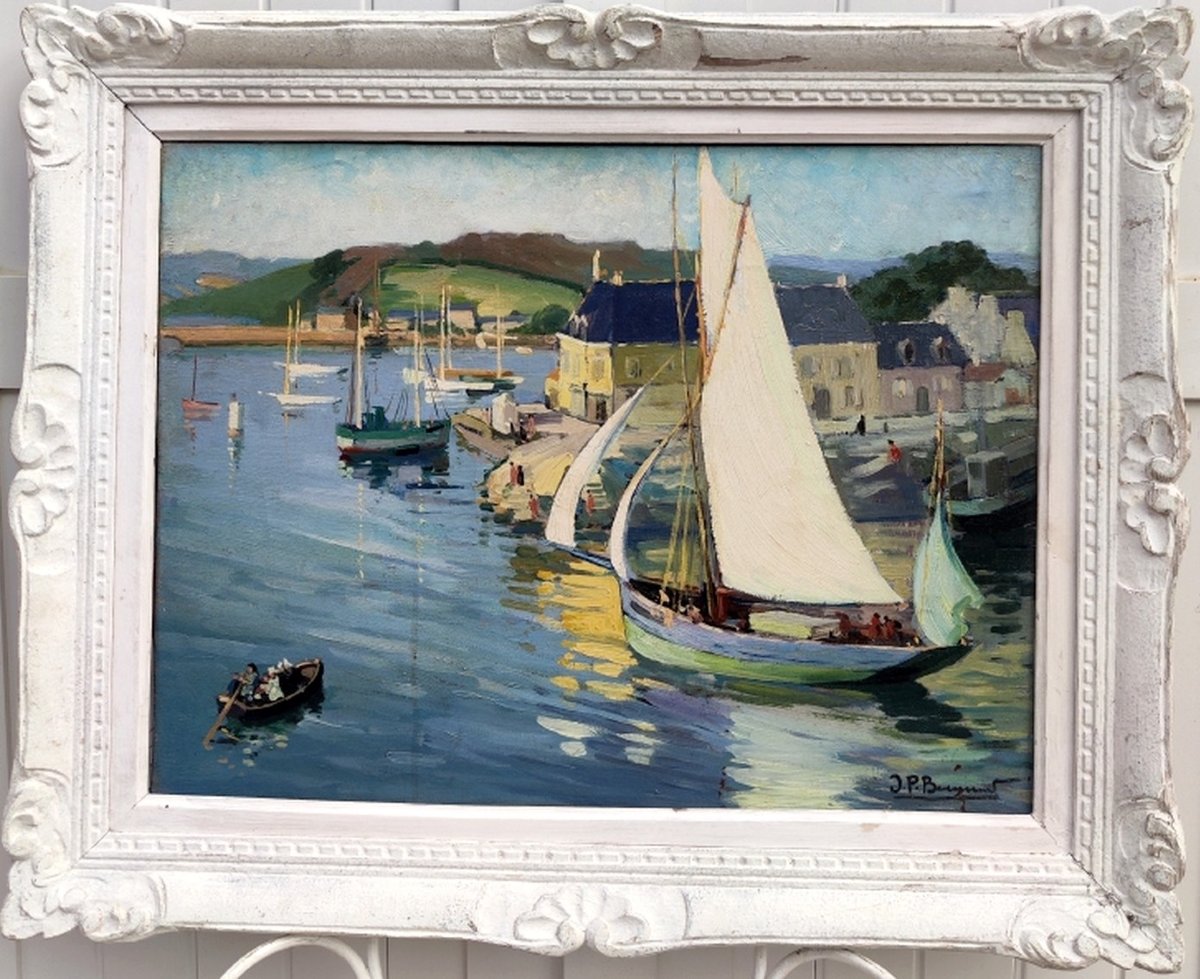 Large Impressionist Painting, 1920—brittany—finistère—concarneau, Le Passage Lanriec... Signed?