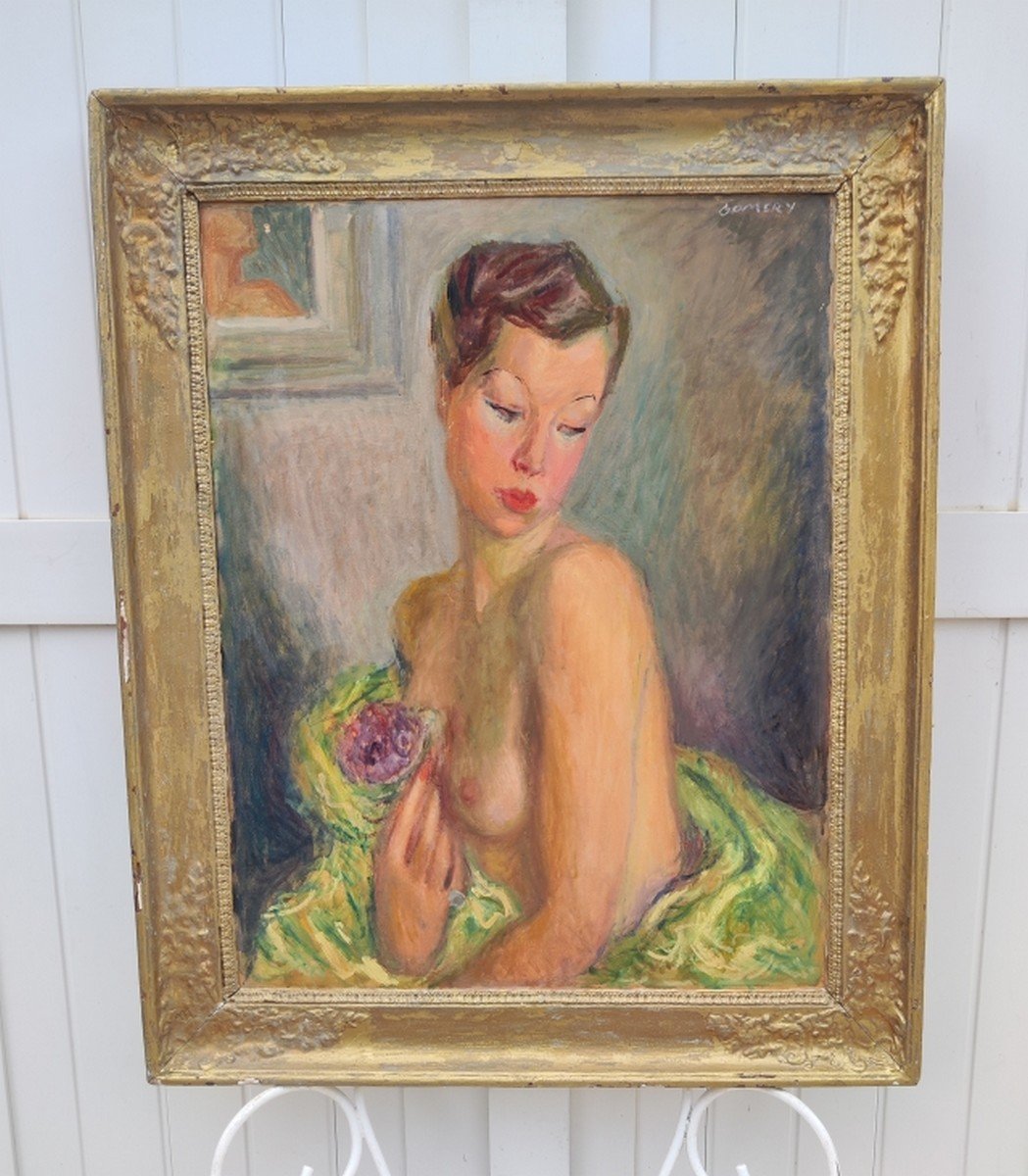 émeric Gomery 1902–1969...great Painting...nude With A Bouquet Of Violets-photo-6