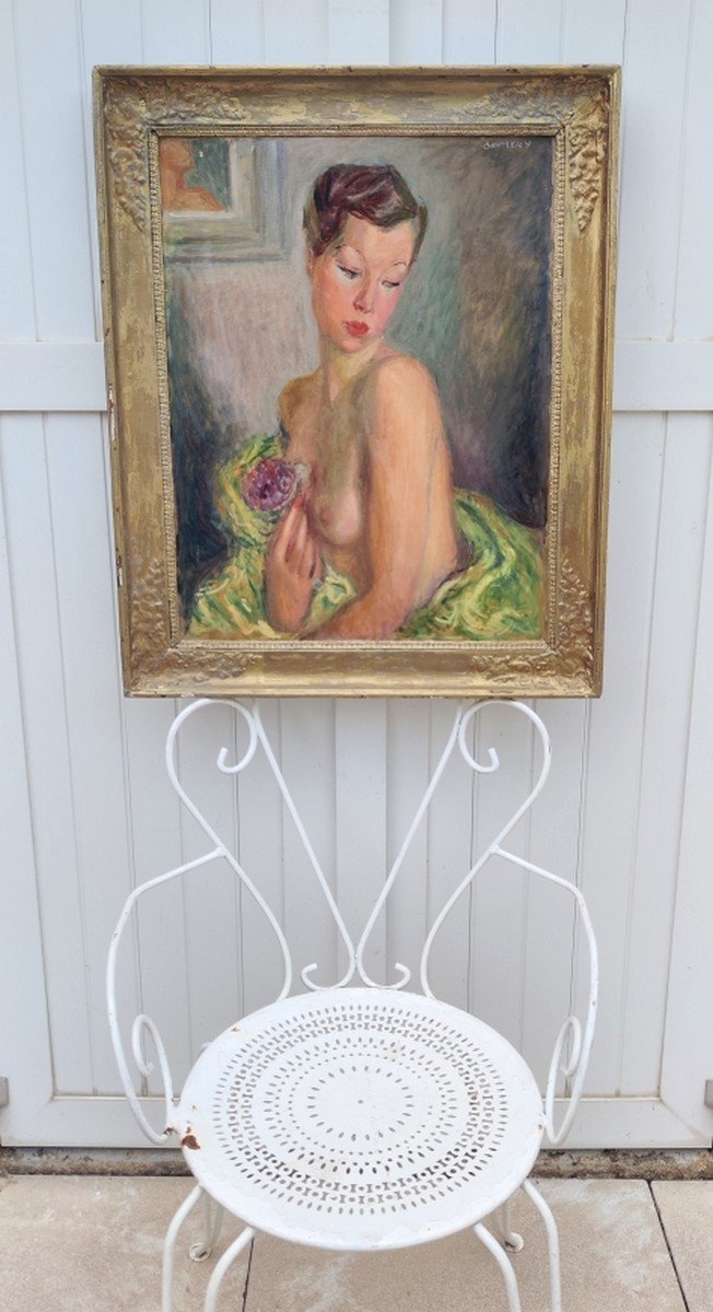 émeric Gomery 1902–1969...great Painting...nude With A Bouquet Of Violets-photo-7