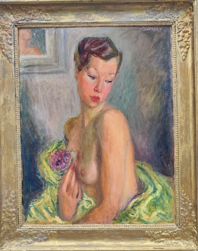 émeric Gomery 1902–1969...great Painting...nude With A Bouquet Of Violets