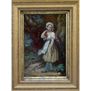 Ernest Dupont 1816-1888...19th Century Painting....the Young Woman With The Broken Jug