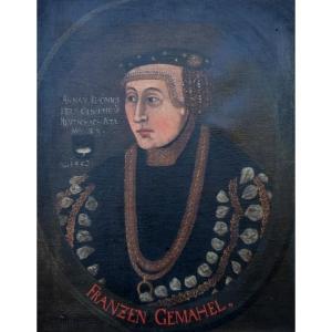 Large XVIIth Piece -portrait Anna Von Königsfeldt Née Von Keutschach- Austrian Aristocracy