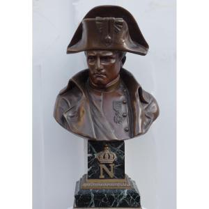 Émile PINEDO 1840-1916 - GRANDE SCULPTURE - BRONZE & MARBRE - L'EMPEREUR NAPOLÉON 1ER