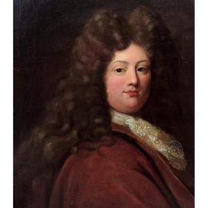 GRANDE TOILE XVIIe...PORTRAIT PRÉSUMÉ DE LOUIS DE FRANCE VERS 1680