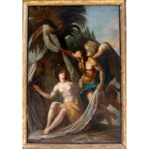 Very Large Canvas, 17th-18th Century...allegoric Scene With Time Revealing The Truth