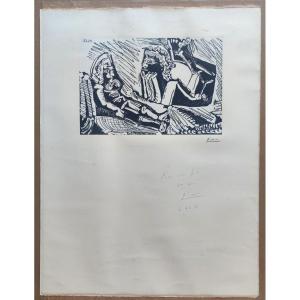Pablo Picasso 1881-1973 - Large & Rare Print, Signed & Dedicated - "conversation Muette"