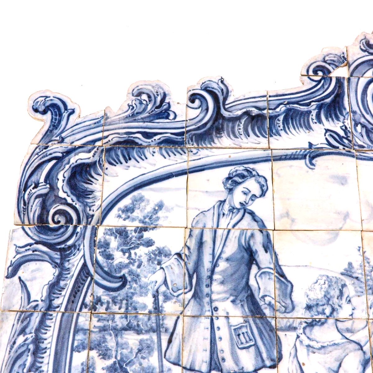 Important Panneau d'Azulejos en faïence émaillée - Portugal 19ème-photo-2