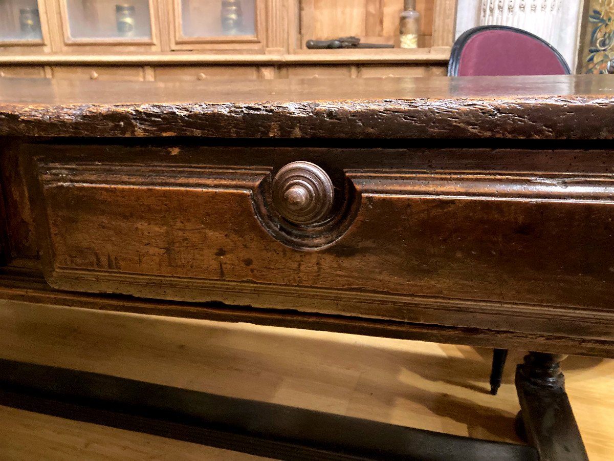 Importante Table En Chêne -plateau Monoxyle - XVIIème -photo-4