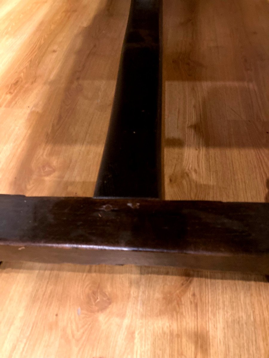 Importante Table En Chêne -plateau Monoxyle - XVIIème -photo-2