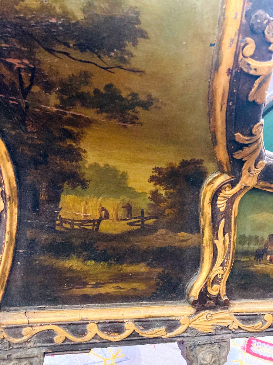 Important Sleigh In Carved Gilded And Polychrome Wood - 18th Century-photo-4