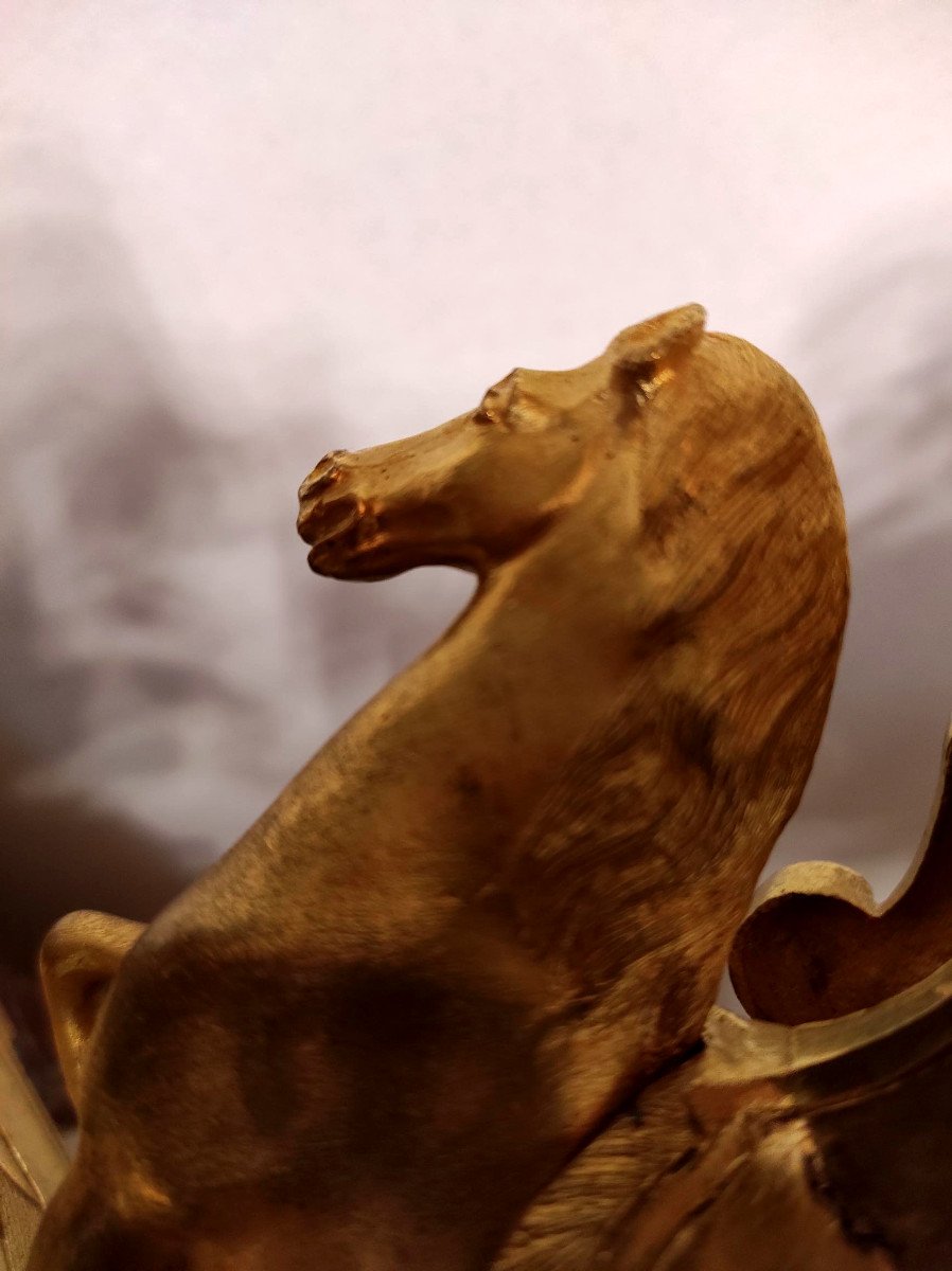 Horse Clock Called "watch Holder" Louis XVI Period-photo-4