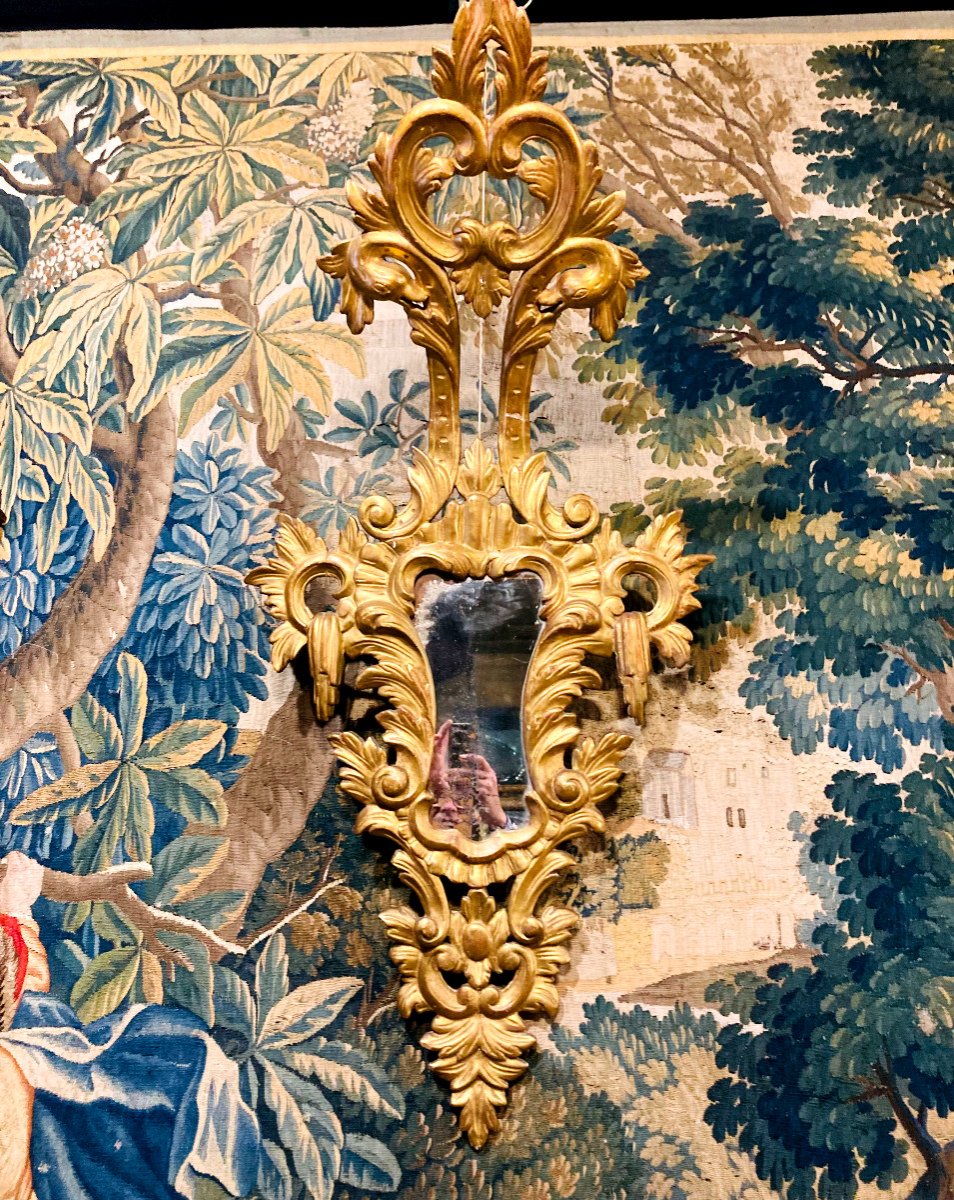 Important Pair Of Baroque Period Mirrors In Carved Wood - Italy 18th Century-photo-4