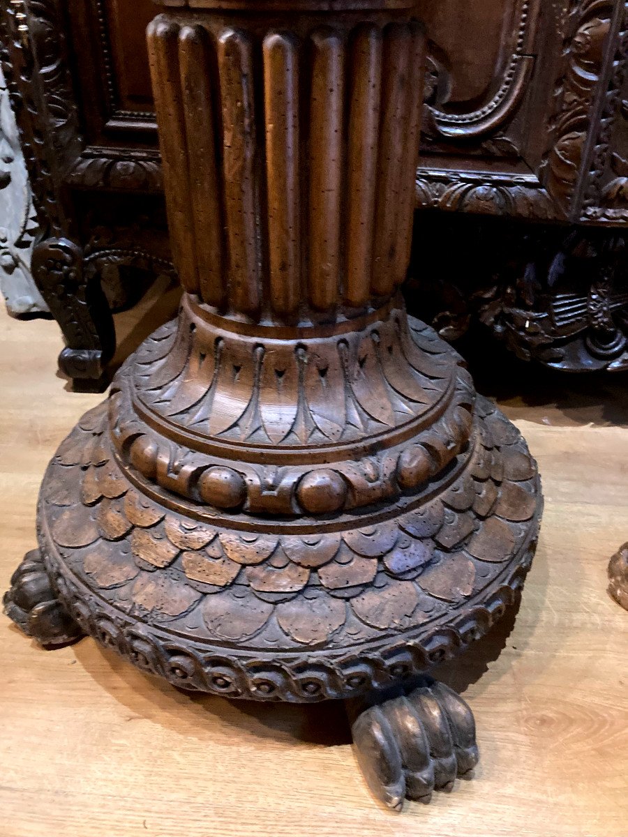 Importante Paire De Colonnes En Noyer -Epoque Néoclassique-photo-5