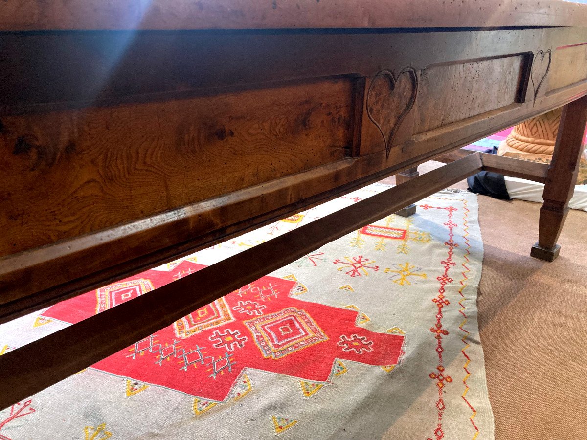 Important Refectory Table In Walnut And Ash Burl - 18th Century-photo-7