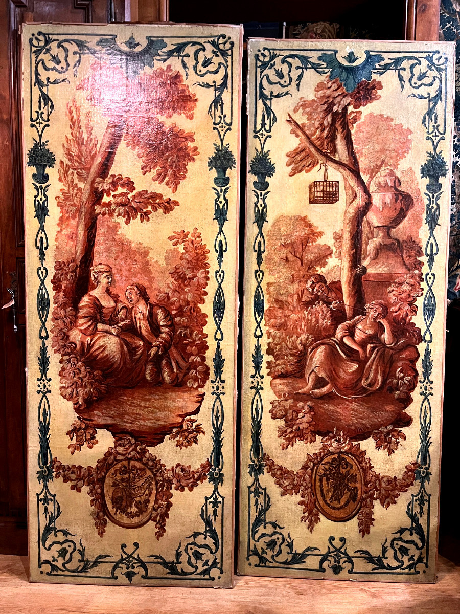 Importante Paire De Tableaux De Boiseries -Provence XVIIIeme Siècle.