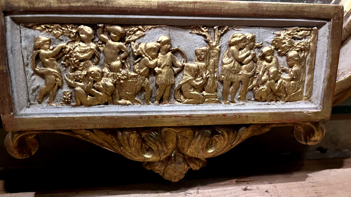 Important Pair Of Gilded Carved Wood Mirrors - Neo-classical-photo-4