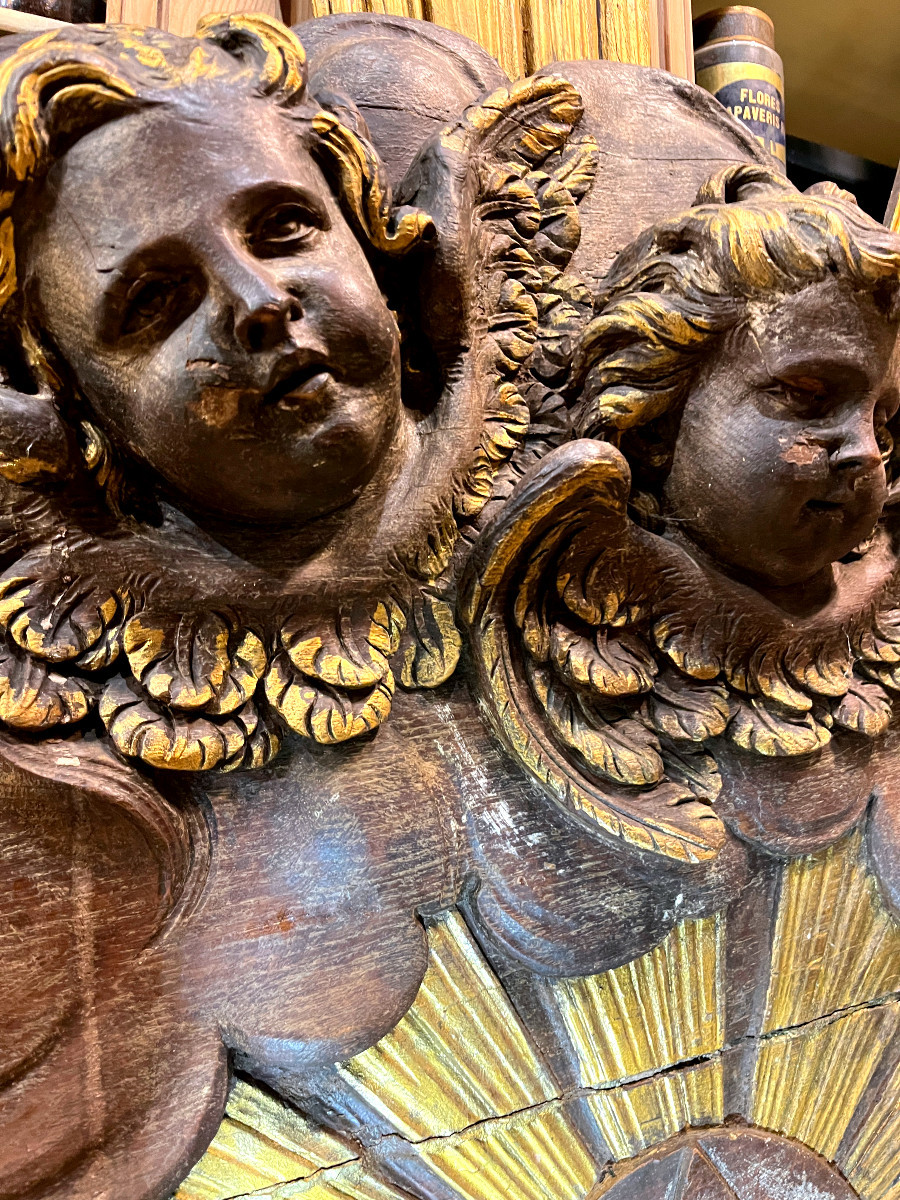 Important  Glory In Carved And Gilded Oak - Italy, 17th Century-photo-4