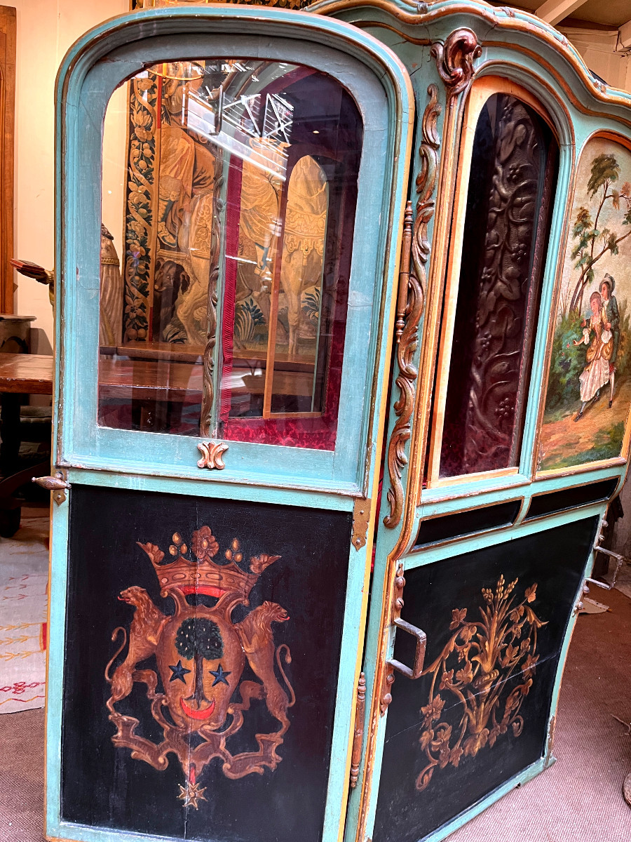 Louis XV Style Sedan Chair In Carved Rocaille Wood - France - Provence, 18th Century-photo-7