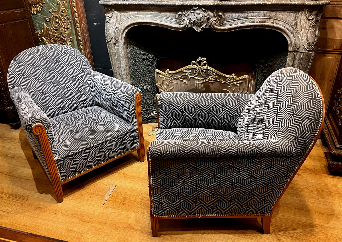 Paire de Fauteuils Art Deco circa 1930-photo-2