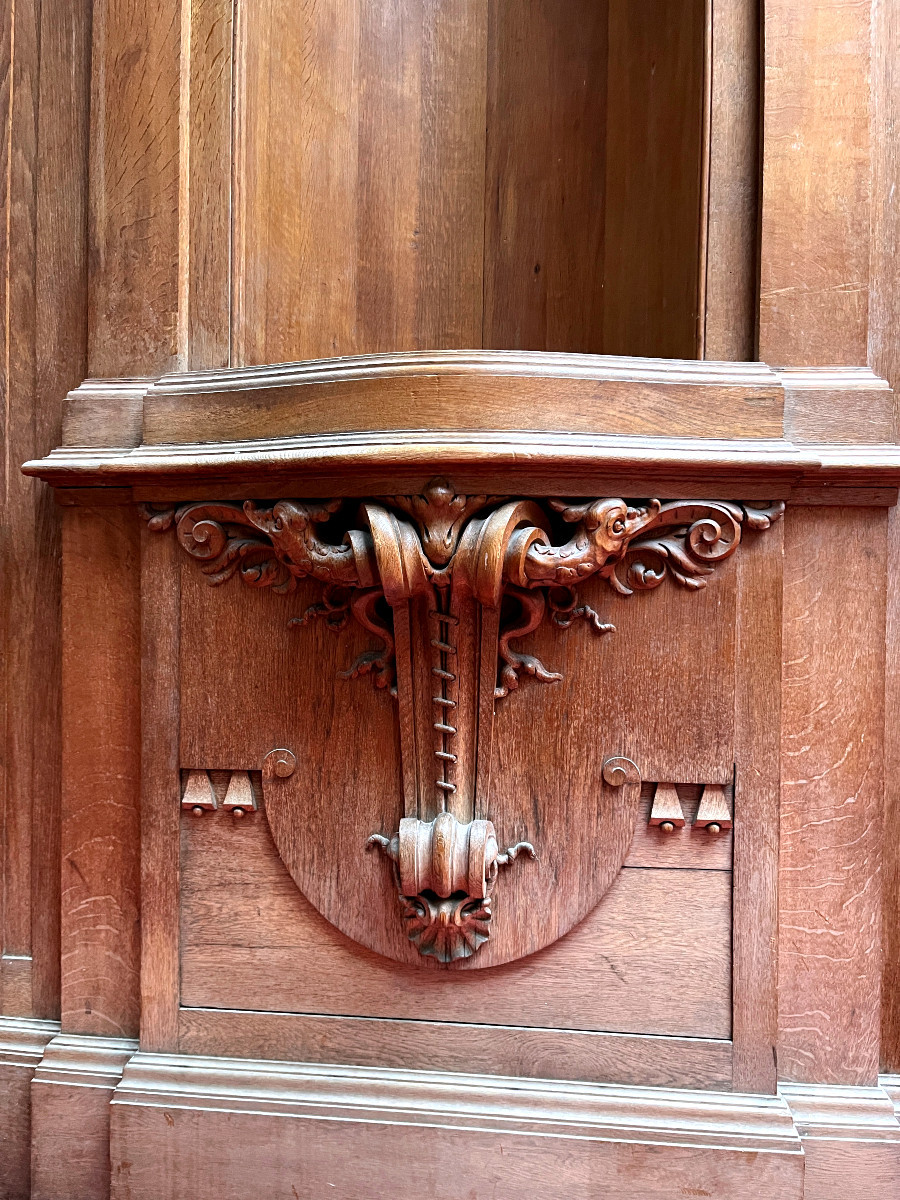 Large Carved Oak Niche - 18th Century-photo-4