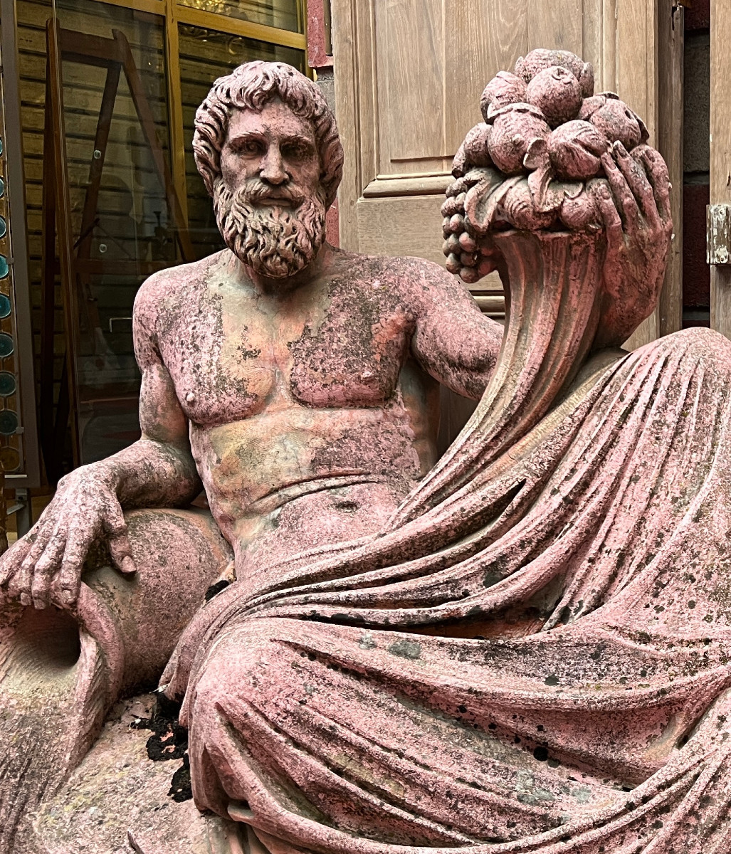 Important groupe d'après l'antique du Dieu Poséidon - Circa 1900-photo-8