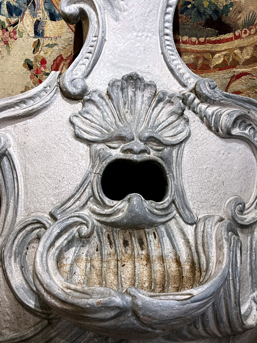 Garden Fountain In Glazed Terracotta -19th Century-photo-4