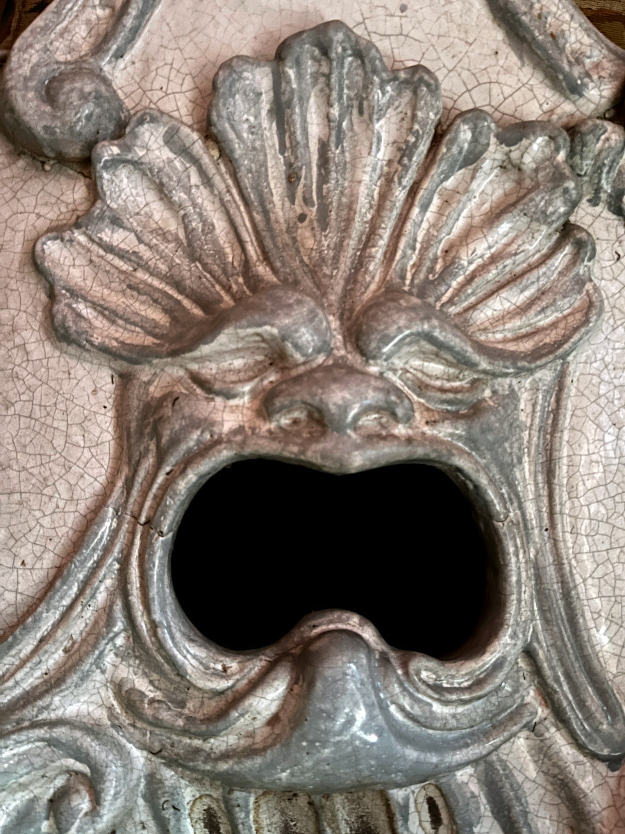 Garden Fountain In Glazed Terracotta -19th Century-photo-5