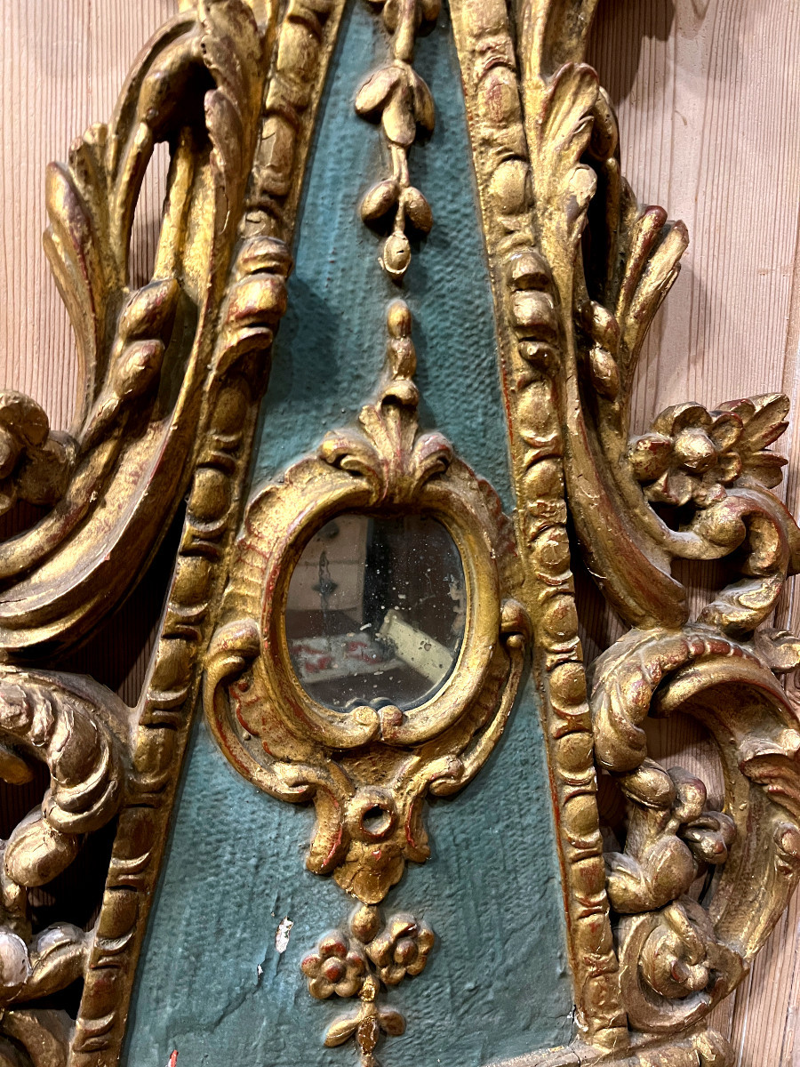 Monstrance- Polycromed Wood Reliquary- 18th Century-photo-2