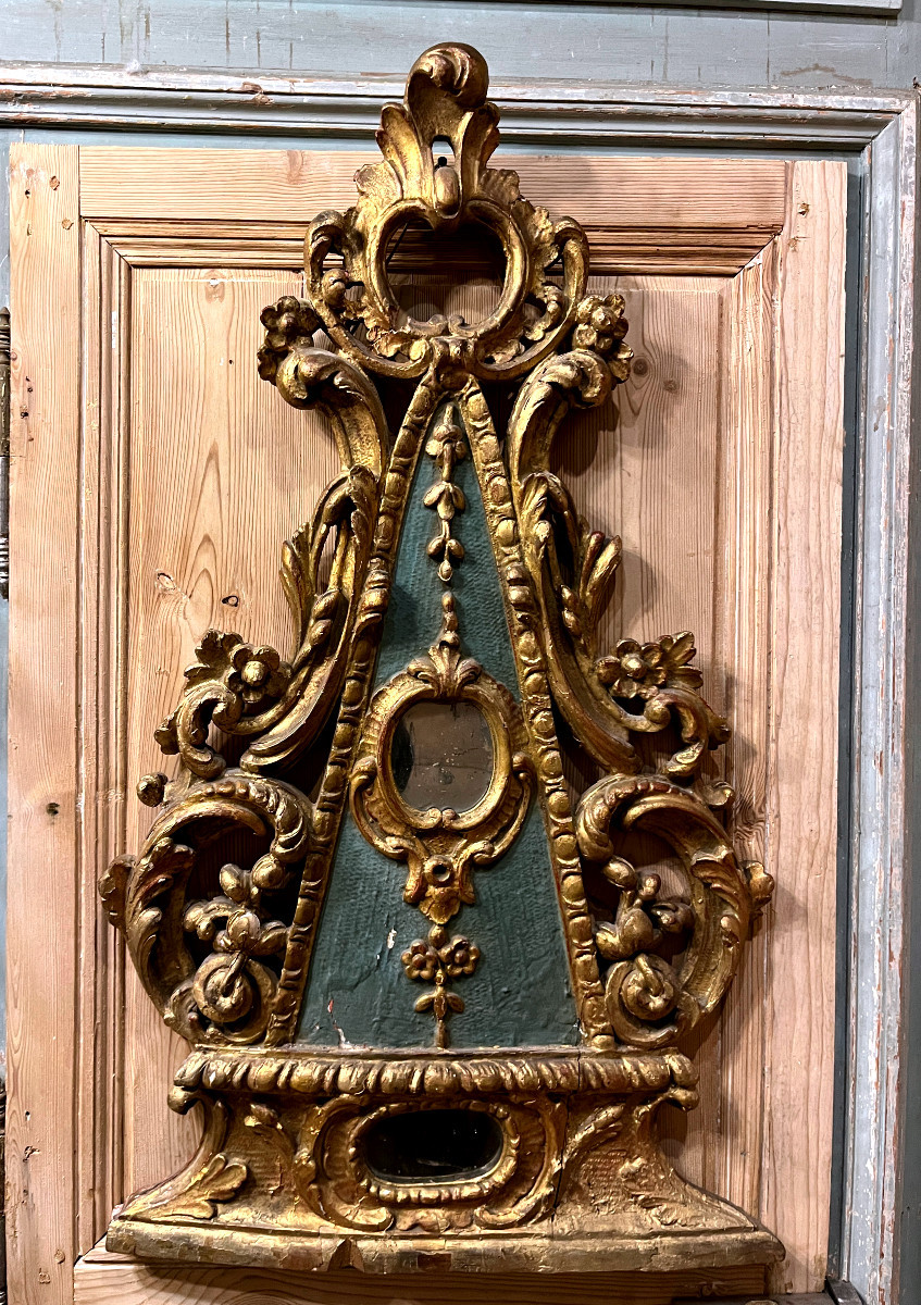 Monstrance- Polycromed Wood Reliquary- 18th Century