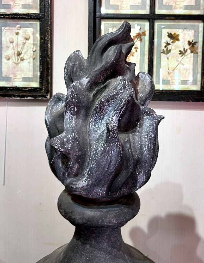 Importante suite de trois pots-à -feux en zinc - XIXeme siècle-photo-5