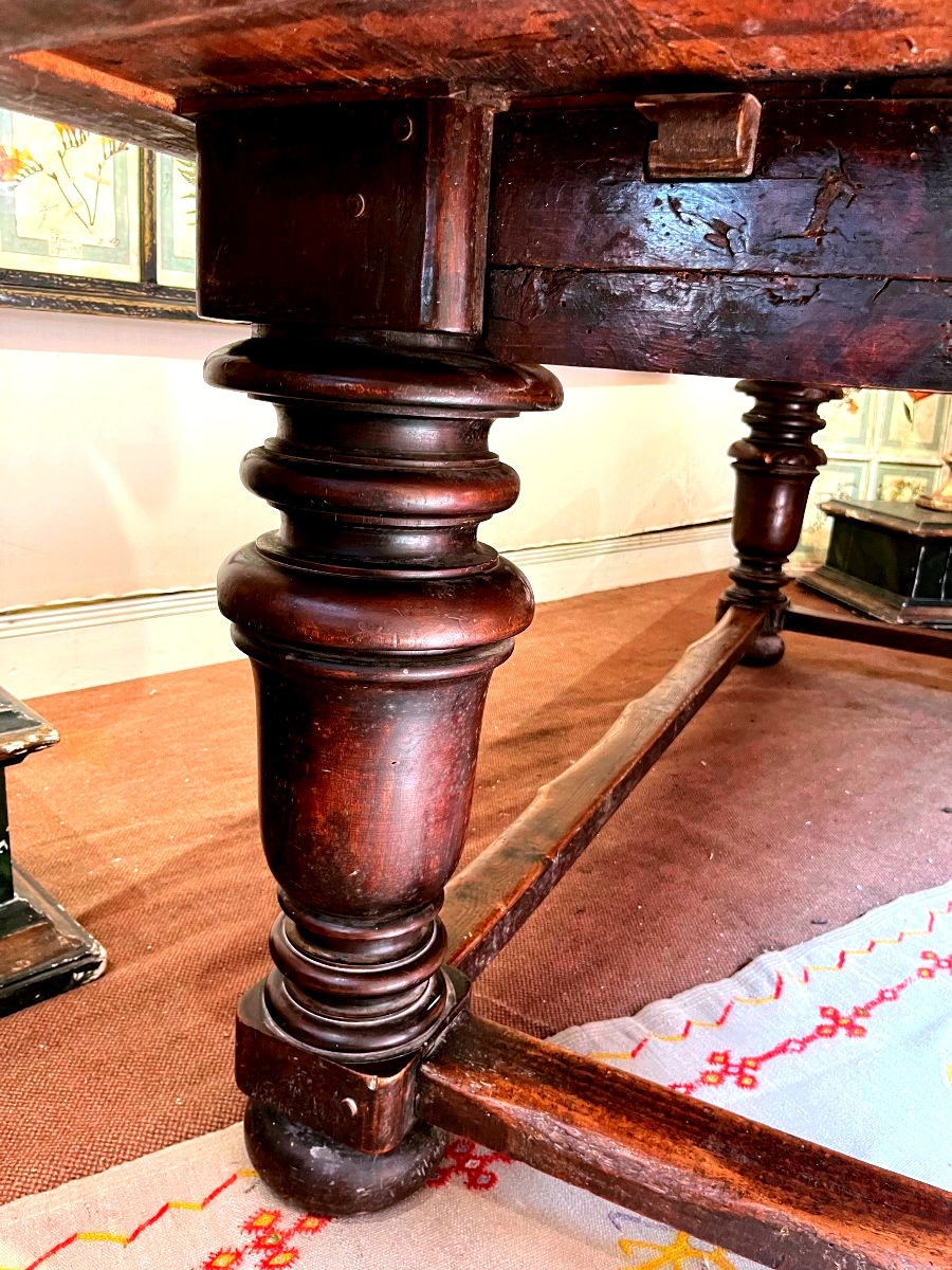 Large Monastery Table Made Of Solid Oak—18th Century-photo-1