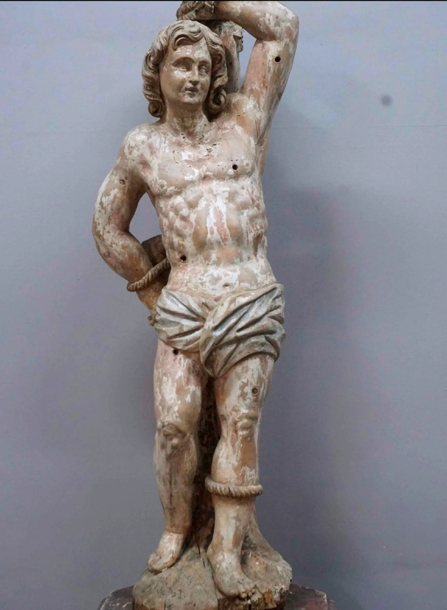 Saint Sébastien flandres XVIIe bois tilleul sculpte 