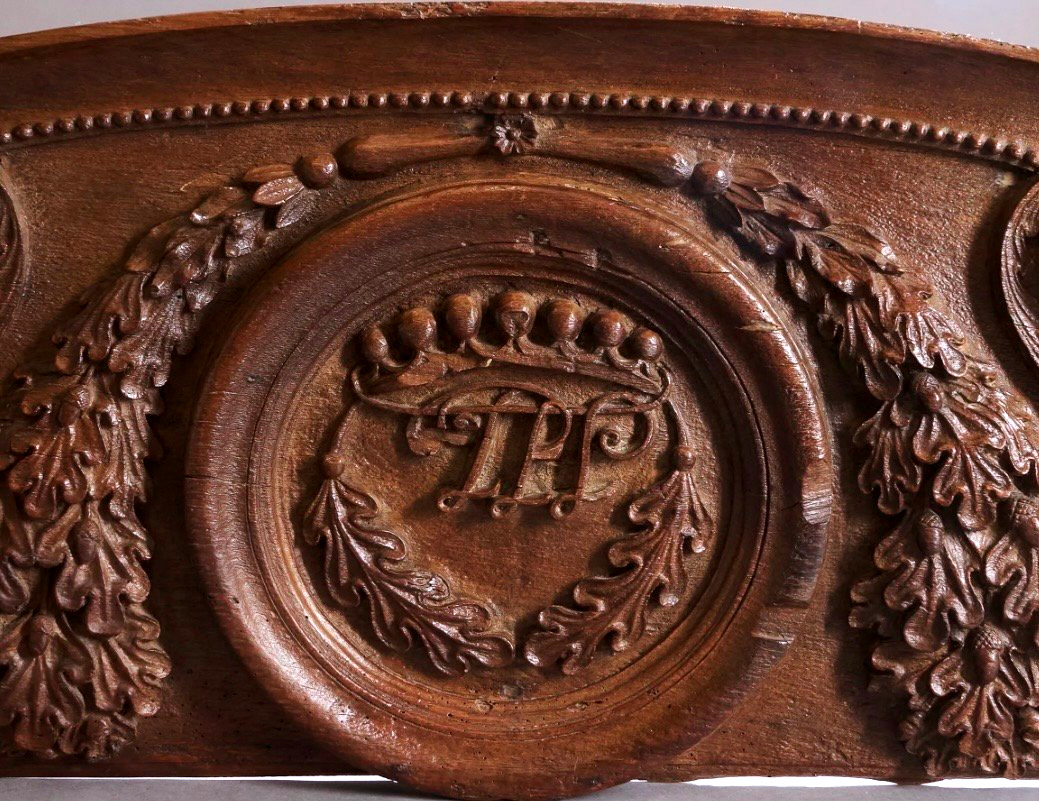 Important Carved Oak Pediment—louis XVI—18th Century-photo-2