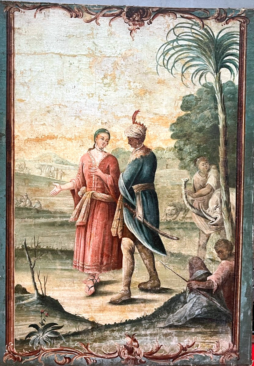 Important ensemble de quatre huiles sur toile -Ecole française XVIIIÈME-photo-4