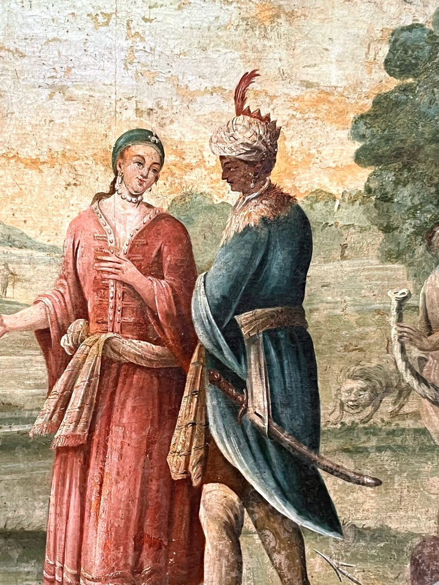 Important ensemble de quatre huiles sur toile -Ecole française XVIIIÈME-photo-1