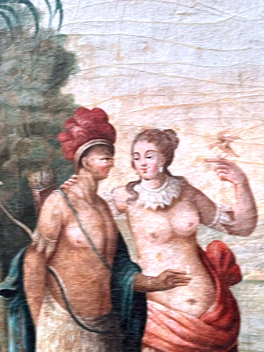 Important ensemble de quatre huiles sur toile -Ecole française XVIIIÈME-photo-3