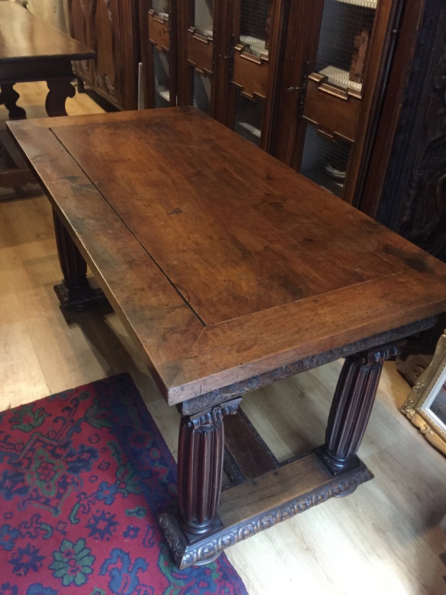 Table De Monastère En Bois Naturel - XVII ème-photo-4