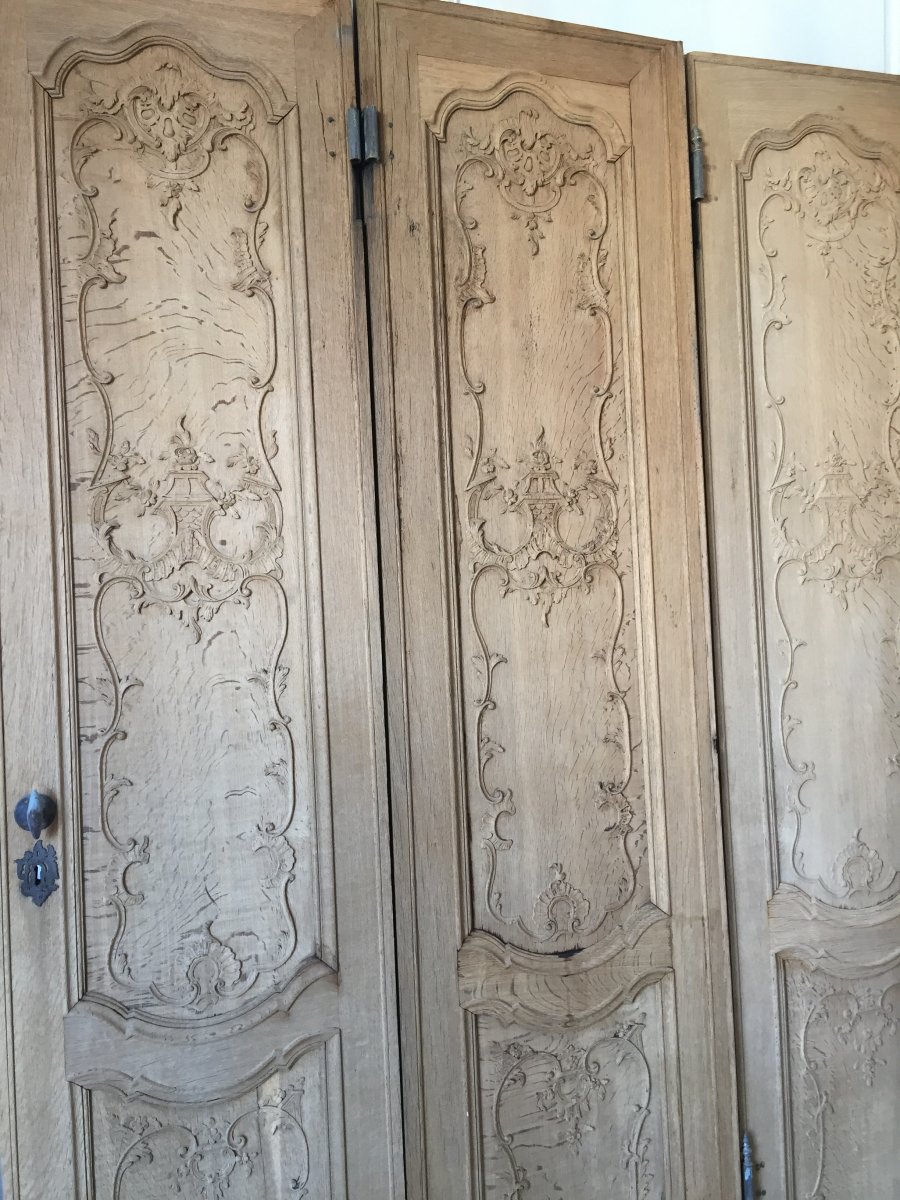 Importante Suite De Trois Paires De Portes En Chêne - XVIIIème-photo-4
