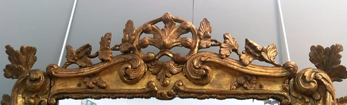 Miroir Rocaille En Bois Sculpte-  XVIIIeme-photo-3