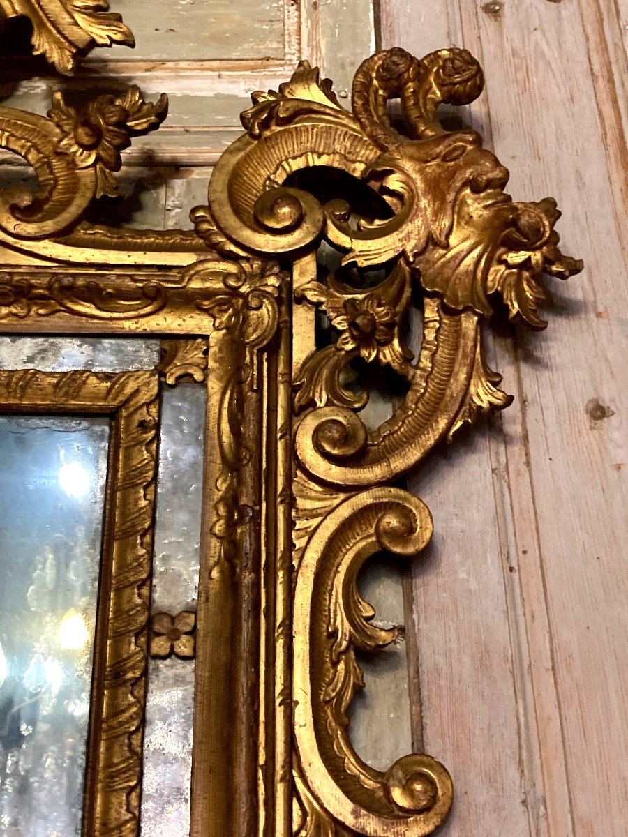 Palace Mirror With Parecloses - 18th Century Italy-photo-3
