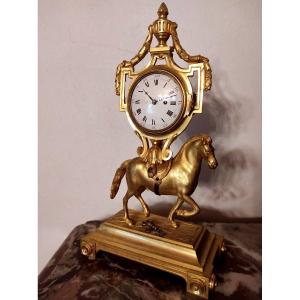 Horse Clock Called "watch Holder" Louis XVI Period