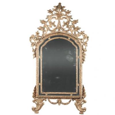 Important Miroir En Bois Sculpté- Italie XVIIIème.