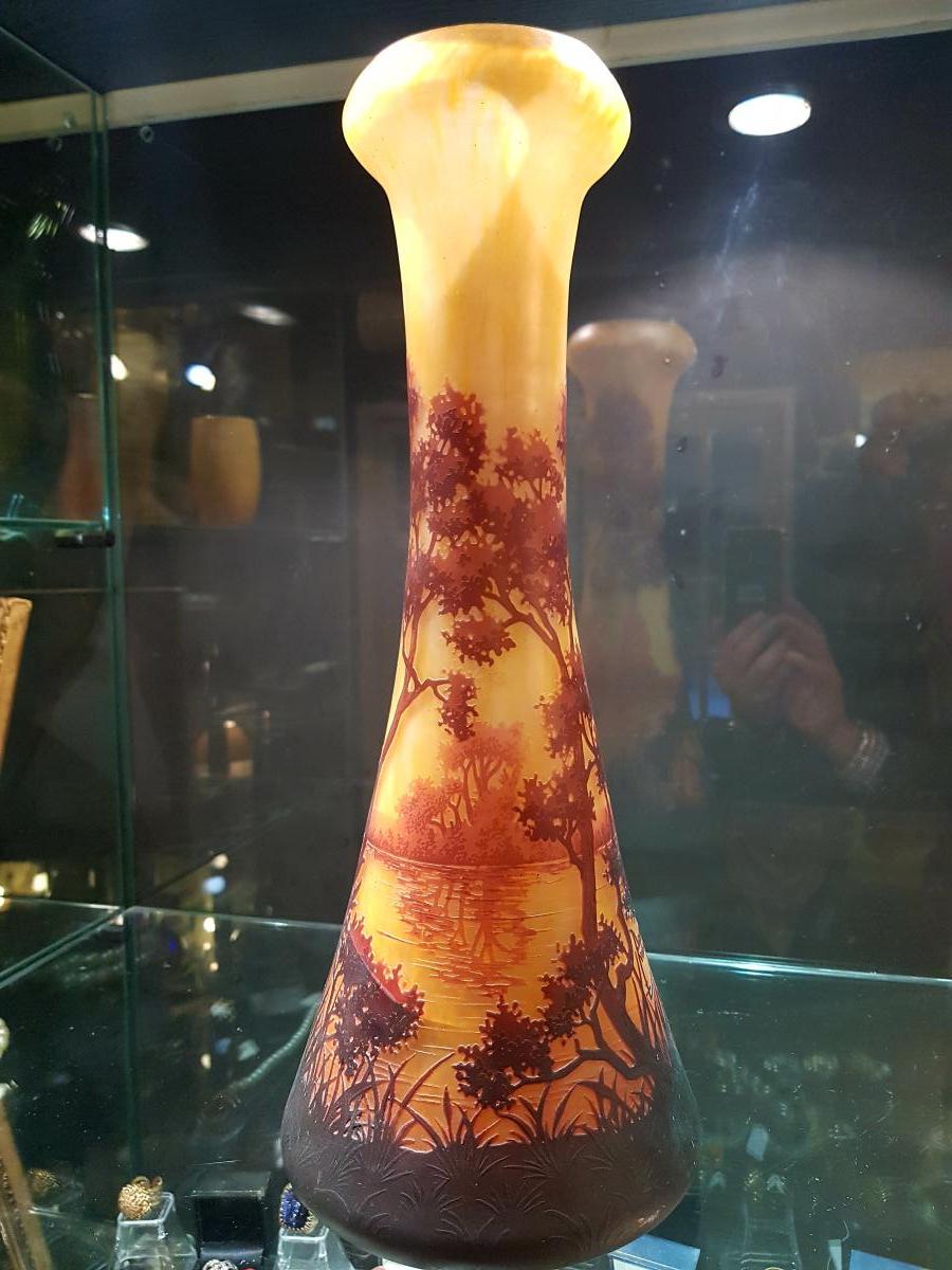 Grand Vase Daum Nancy Artistique 1910-photo-4