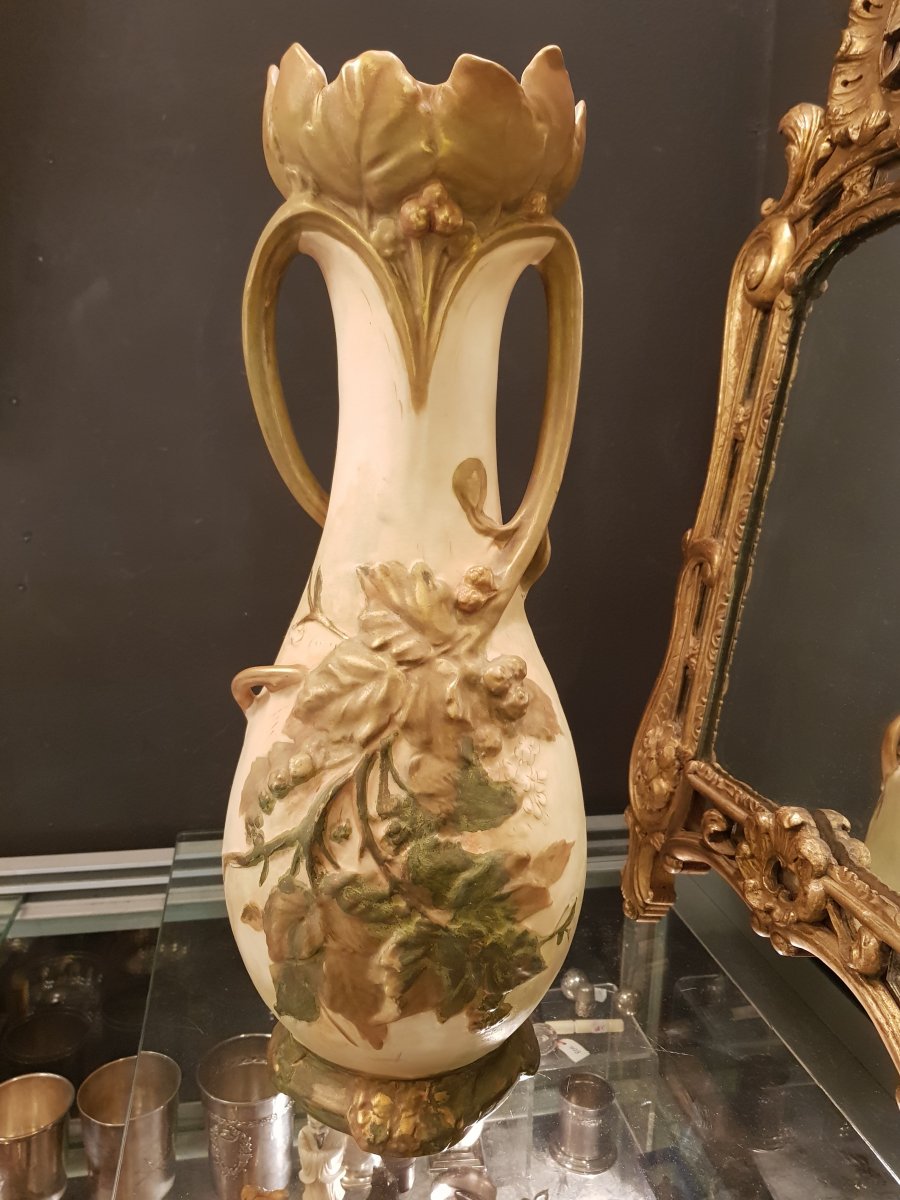 Large Royal Dux Art Nouveau Bohemian Vase.-photo-3