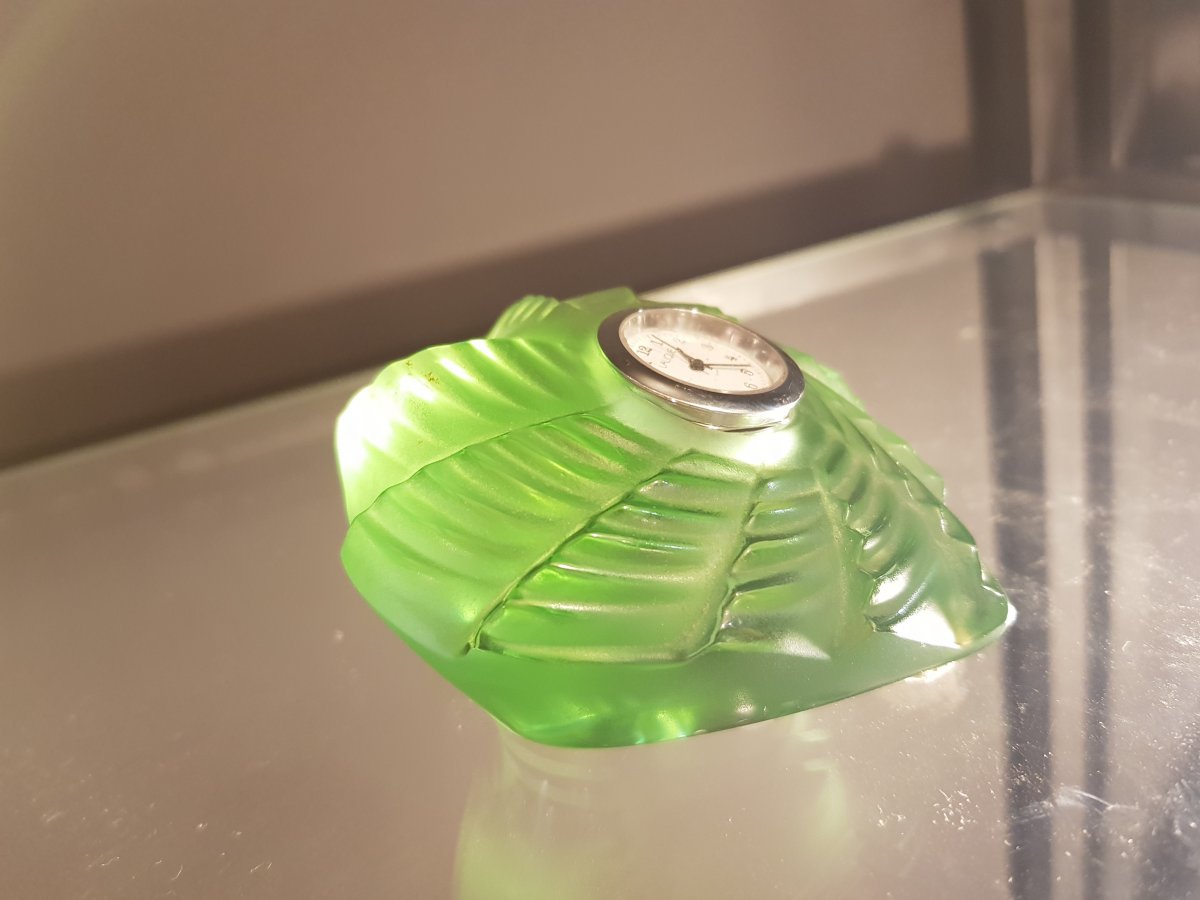  Clock Watch Paperweight Signed Lalique France-photo-4