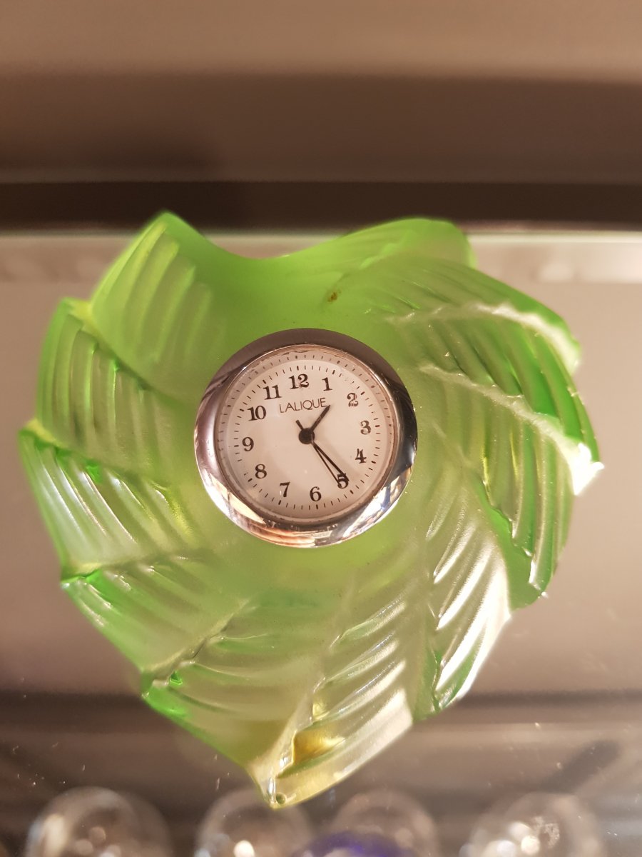  Clock Watch Paperweight Signed Lalique France