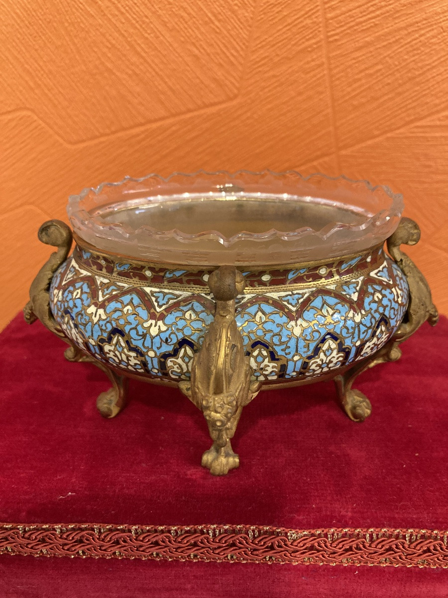 Jardinière bronze cloisonné -photo-1